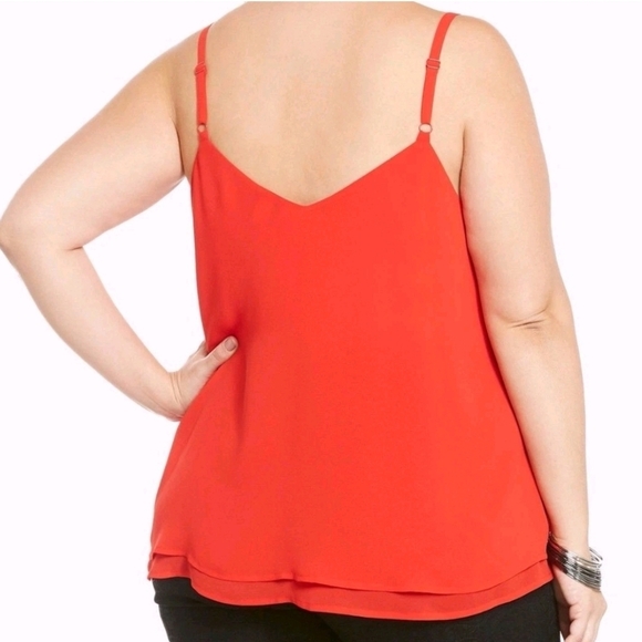Torrid Strappy Front Double Layered Chiffon Cami red 2x - Picture 2 of 9